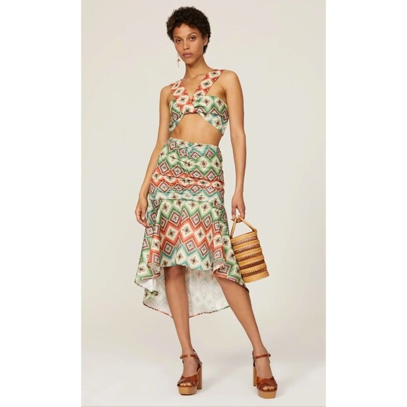 Autumn Adeigbo Non Beaded Soraya Skirt Woven Diamond Size 2 NWT - Picture 3 of 8